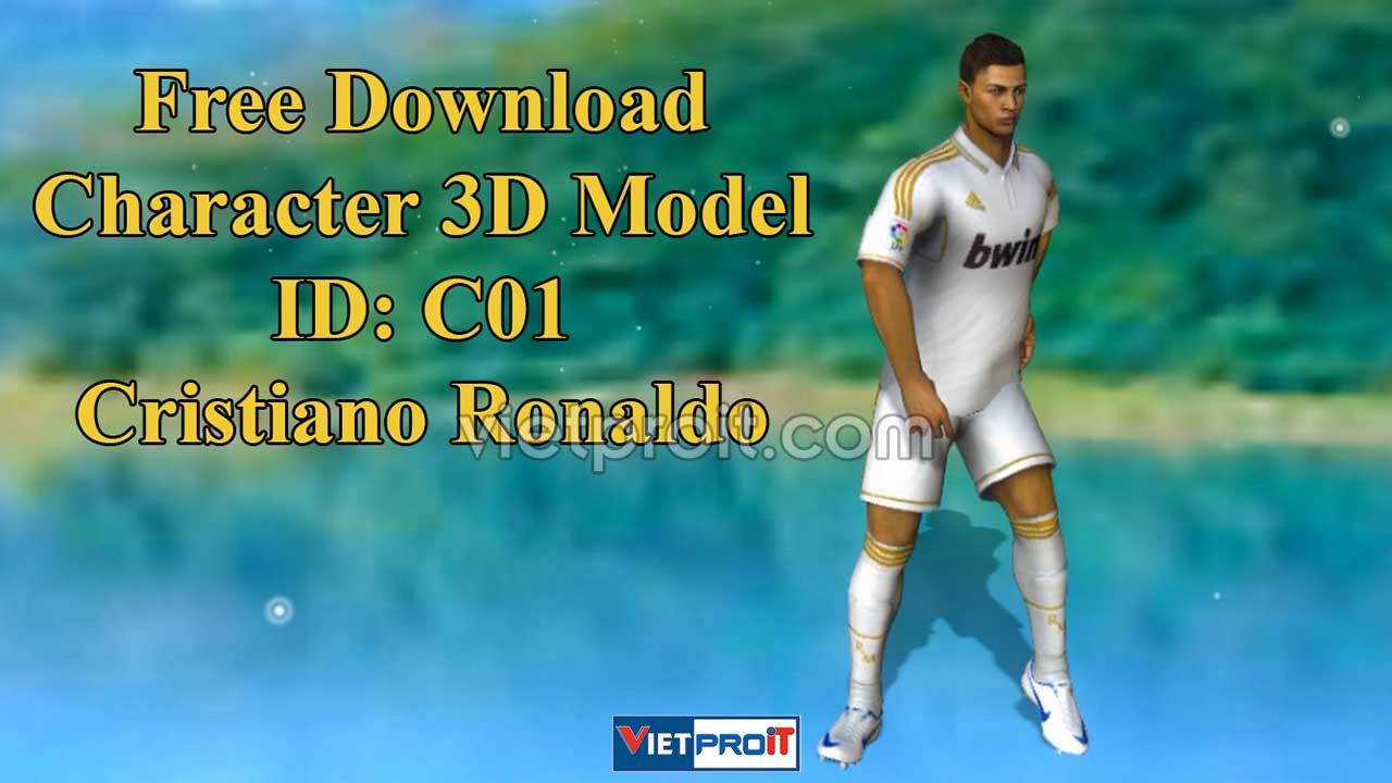iClone 7,8 Character 3D Model Free Download / .iAvatar, .FBX, .BVH, .OBJ - C. Ronaldo [ID: C01]