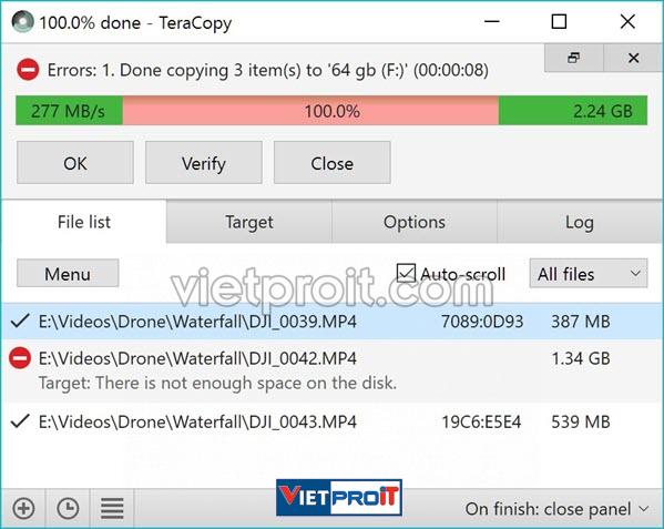TeraCopy Pro 3.5 - Tăng tốc sao chép