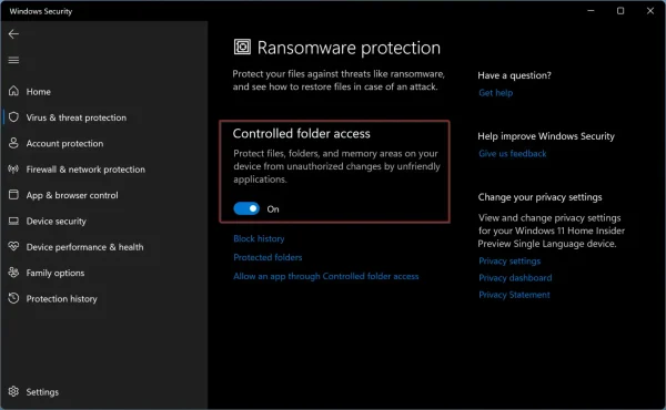 cach bat ransomware protection trong windows defender tren windows 11c 600x370 1