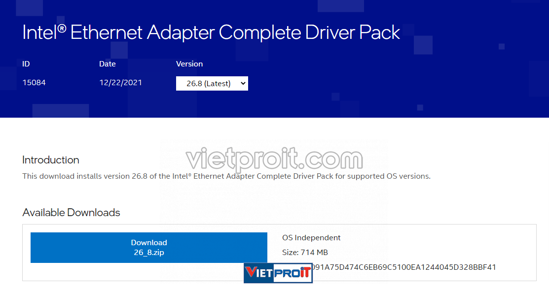 intelc2ae ethernet adapter complete driver pack 2