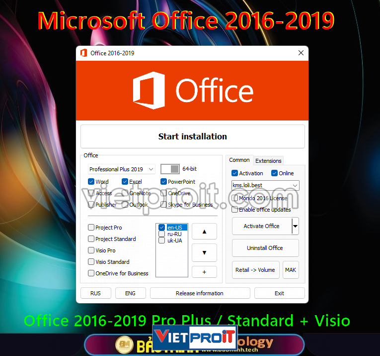 microsoft office 2016 2019 pro plus standard visio project v16 1
