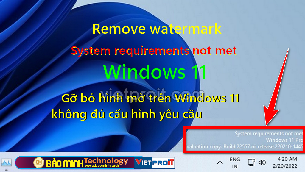 remove watermark system requirements not met on windows 11 1