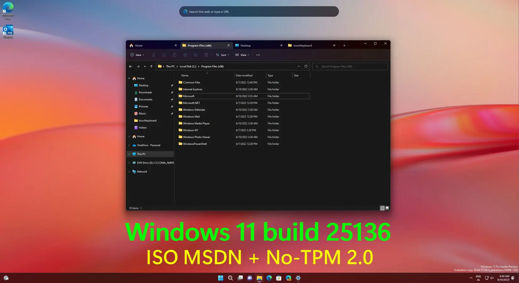 windows 11 build 25136 msdn no tpm 2 1