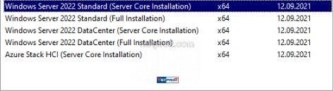 windows server 2022 menu