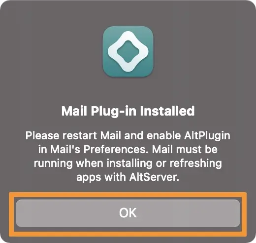 altserver macos big sur mail plugin installed