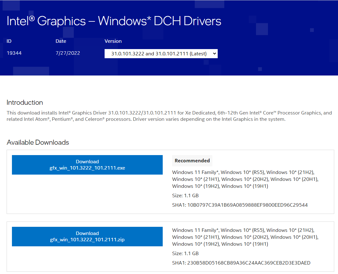 intelc2ae graphics e28093 windows dch drivers 1