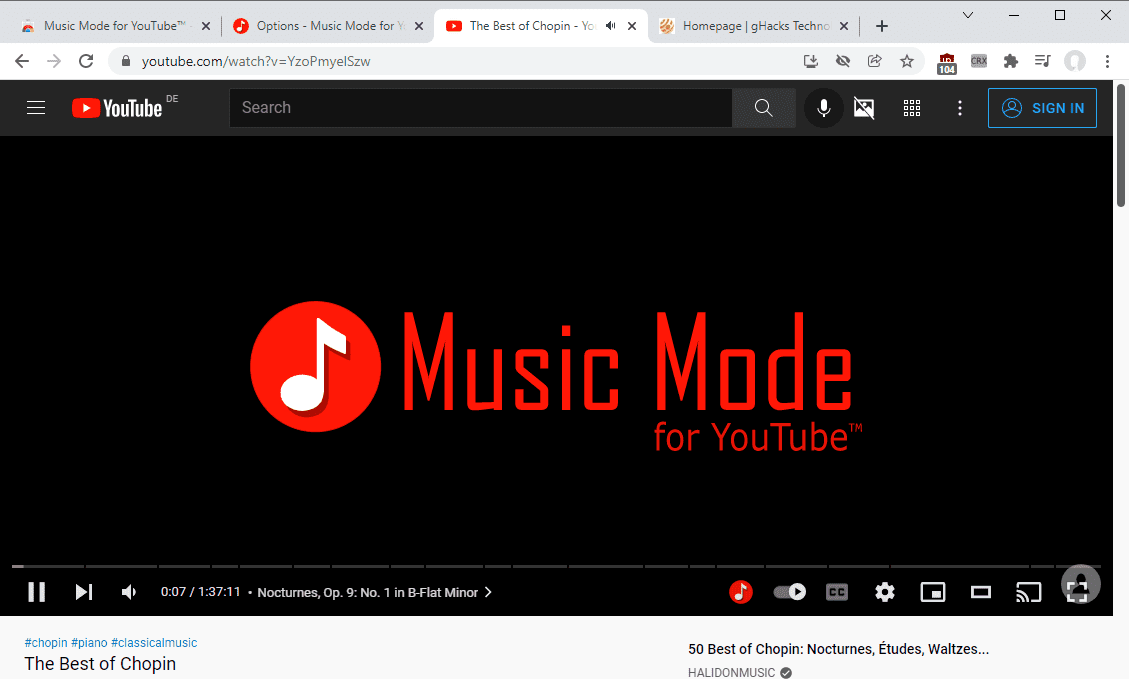 music mode 1