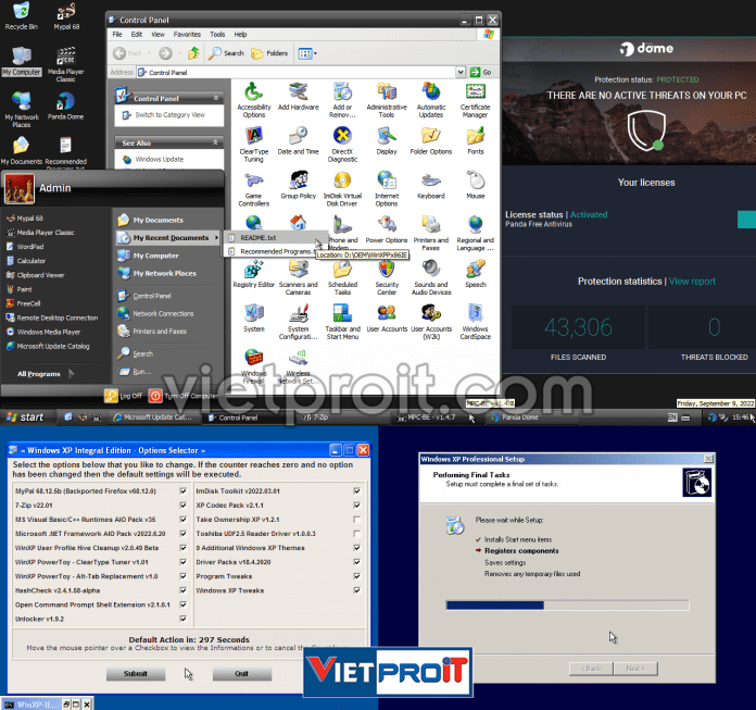 windows xp integral edition screenshots installation desktop malware scan 1