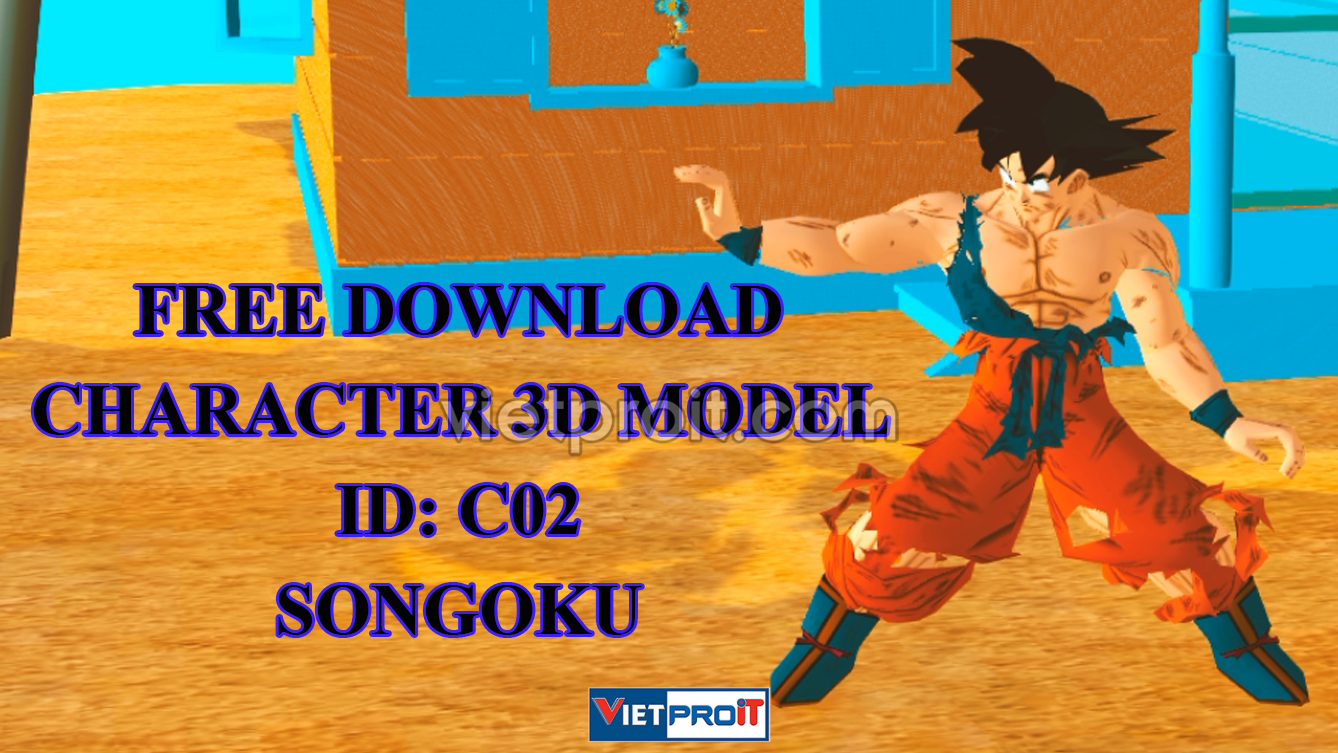 Character 3D Model Free Download / .iAvatar, .FBX, .BVH, .OBJ - Songoku [ID: C02] (iClone 7-8, 3DSMax, Blender, Maya, Unity, Cinema 4D, Modo, DAZ)