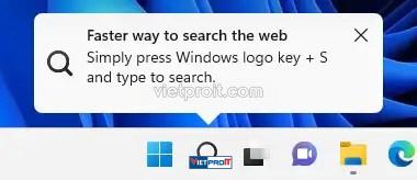 search tip flyout windows 11