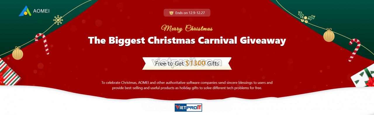 aomei biggest christmas carnival giveaway 1