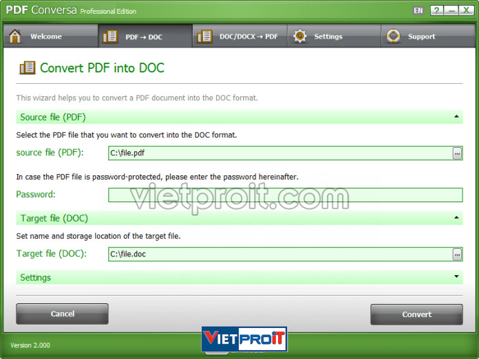 pdf conversa professional screenshot converter
