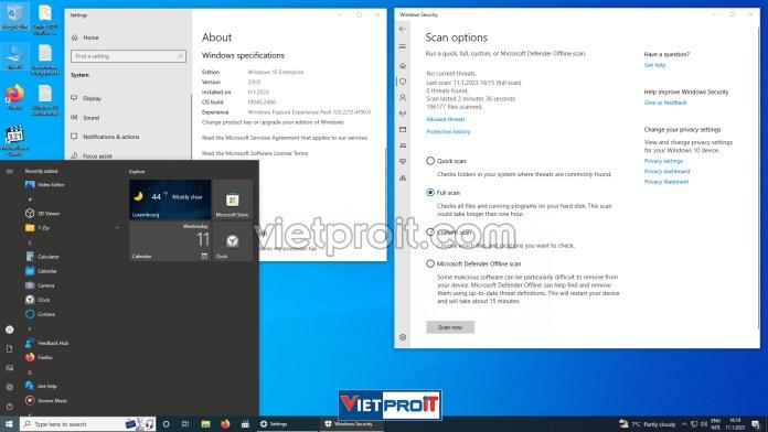windows 10 integral edition screenshot desktop malware scan 1