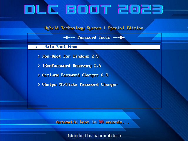 dlc boot itps password tools
